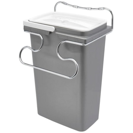 Rev-A-Shelf Modern 8-3/4"W Door Mounted Single 8L Small Trash Can with Towel Bar Chrome