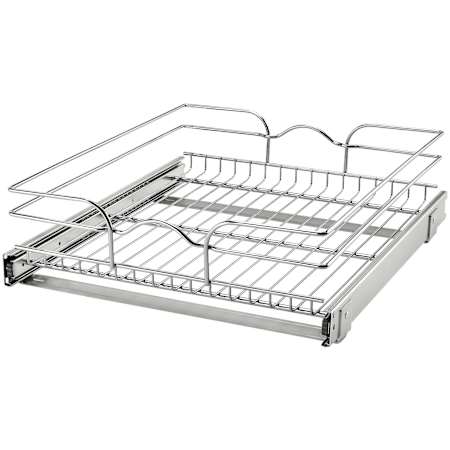 Rev-A-Shelf Classic 17-1/2"W Single Tier Bottom Mount Pull Out Cabinet Organizer Drawer Basket Chrome