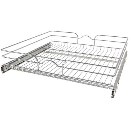 Rev-A-Shelf Classic 23-1/2"W x 22"D Single Pull Out Basket Drawer Cabinet Organizer Chrome