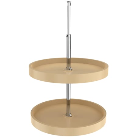 Rev-A-Shelf Classic Double 2 Tier 20" Full Circle Lazy Susan with 24-31" Adjustable Pole for Corner Wall Cabinets Almond