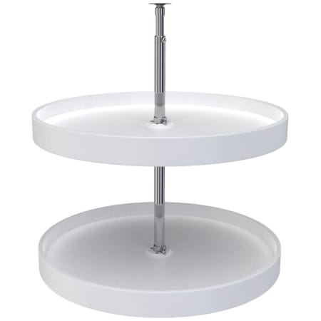 Rev-A-Shelf Classic Double 2 Tier 24" Full Circle Lazy Susan with 24-31" Adjustable Post for Corner Base Cabinets White