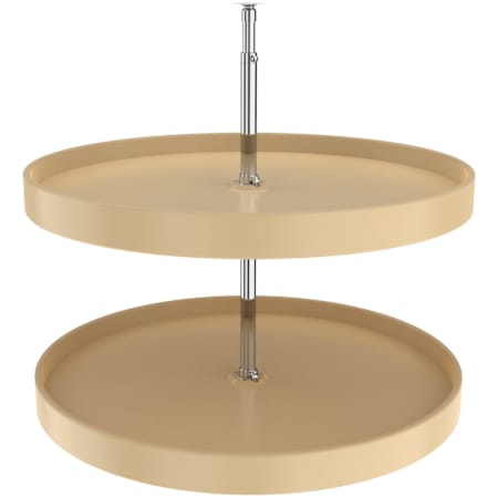 Rev-A-Shelf Classic Double 2 Tier 28" Full Circle Lazy Susan with 24-31" Adjustable Post for Corner Base Cabinets Almond