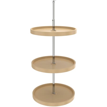 Rev-A-Shelf Classic Triple 3 Tier 20" Full Circle Lazy Susan with 38-46" Adjustable Height Post for Corner Wall Cabinets Almond
