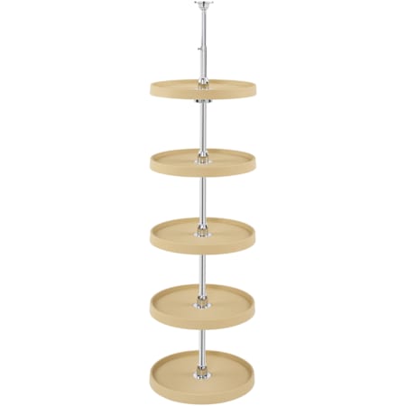 Rev-A-Shelf Classic 5 Tier 16" Full Circle Lazy Susan with 56-62" Adjustable Height Pole for Pantry Cabinets Almond