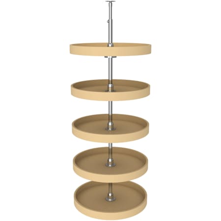 Rev-A-Shelf Classic 5 Tier 20" Full Circle Lazy Susan with 56-62" Adjustable Pole for Pantry Cabinets Almond