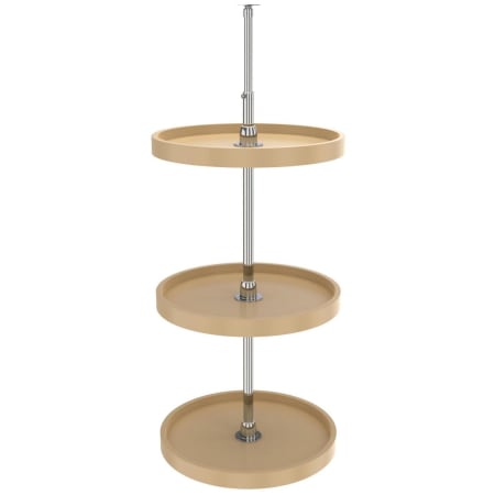Rev-A-Shelf Classic 3 Tier 18" Full Circle Lazy Susan with 38-46" Adjustable Height Pole for Corner Wall Cabinets Almond