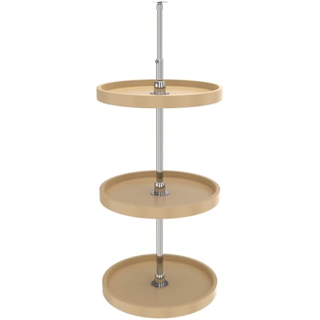 Rev-A-Shelf Classic 3 Tier 18" Full Circle Lazy Susan with 38-46" Adjustable Height Pole for Corner Wall Cabinets Almond
