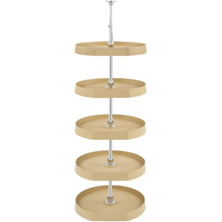 Rev-A-Shelf Classic Pack of (5) 20" D Shaped Flat Side Lazy Susan Shelves with Hubs - No Post Almond