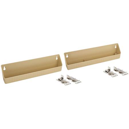 Rev-A-Shelf Sink Classics Set of (2) - 14"W Polymer Tip Out Sink Sponge Trays with Hinges for Sink Base Cabinets Almond