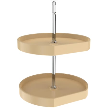 Rev-A-Shelf Classic 2 Tier 20" D Shaped Flat Side Lazy Susan with 26-31" Adjustable Height Pole for Corner Wall Cabinets Almond