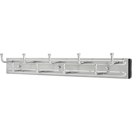 Rev-A-Shelf Classic Closet 14"W Pull Out Side Mount Sliding Belt Rack Organizer with 9 Hooks for Custom Closet Systems Chrome