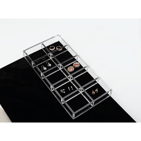 Rev-A-Shelf Classic Closet 11-5/8" Acrylic Jewelry Organizer with Adjustable Dividers for Closet Drawers Clear