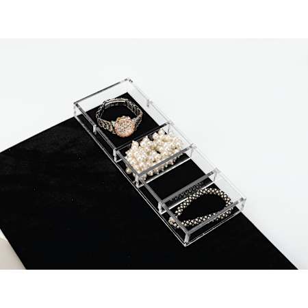 Rev-A-Shelf Classic Closet 11-5/8" x 4-1/4" Small Acrylic Jewelry Organizer Drop In Insert for Drawers Clear