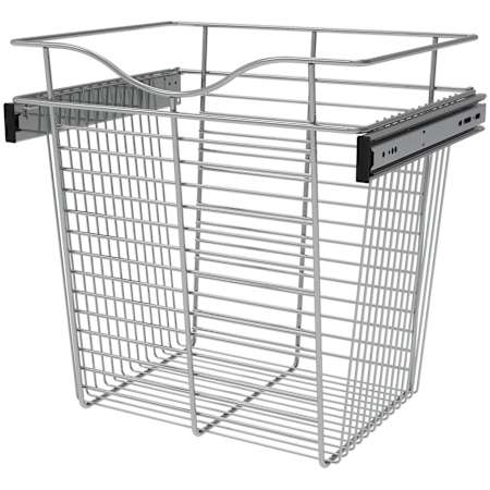 Rev-A-Shelf Classic Closet 18"W x 14"D x 18"H Wire Frame Slide Out Deep Closet Basket for Custom Closet Systems Chrome