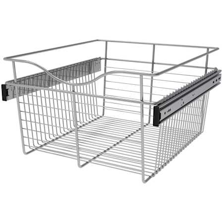 Rev-A-Shelf Classic Closet 18"W x 20"D x 11"H Slide Out Closet Basket for Custom Closet Systems Chrome