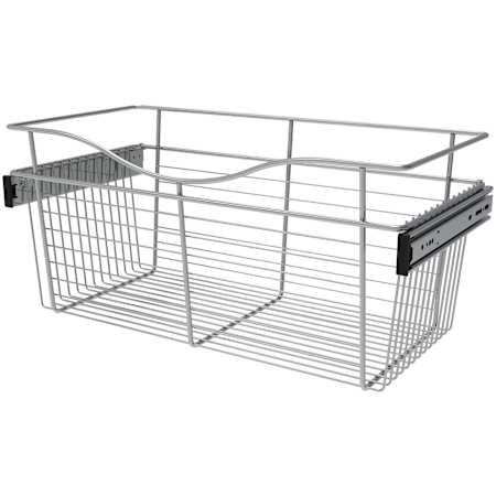 Rev-A-Shelf Classic Closet 24"W x 12"D x 11"H Sliding Pull Out Deep Closet Basket for Custom Closet Systems Chrome
