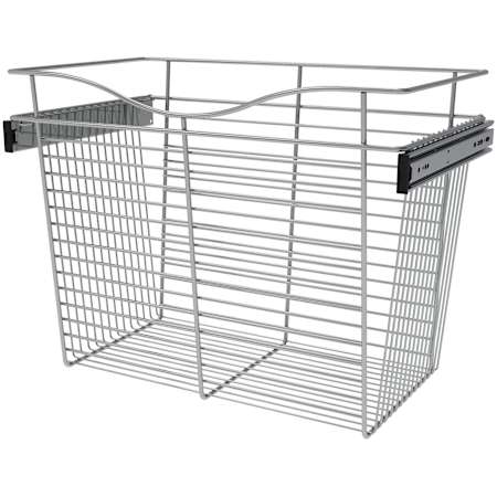Rev-A-Shelf Classic Closet 240W x 14"D x 18"H Slide Out Deep Closet Basket for Custom Closet Systems Chrome