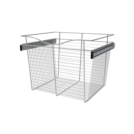Rev-A-Shelf Classic Closet Pack of (3) 18" Tall Wire Pullout Basket for 20" Deep Closet Polished Chrome