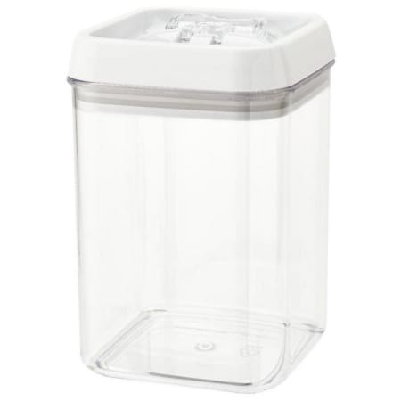 Rev-A-Shelf Sidelines 4" x 4" x 6"H BPA Free Acrylic Airtight Food Storage Container and Matching Locking Lid and Handle Clear