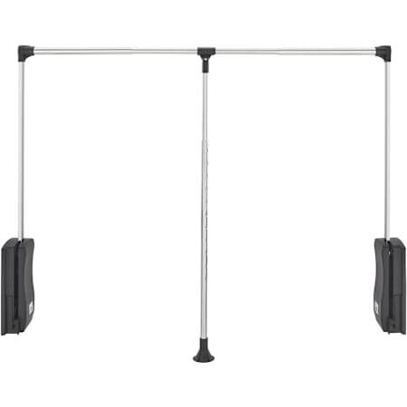 Rev-A-Shelf Classic Closet 35"W Adjustable Pull Down Wardrobe Lift Clothes Closet Bar Rod for Custom Closet Systems Polished Chrome