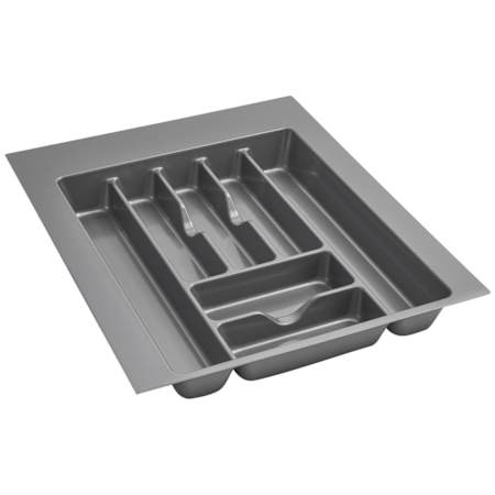Rev-A-Shelf Value Line 17-1/2"W Polymer Trim to Fit Glossy Silverware Cutlery Tray Drawer Insert Organizer Silver
