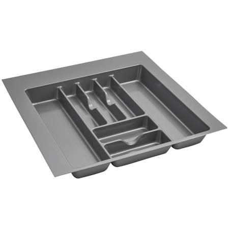Rev-A-Shelf Value Line 21-3/4"W Polymer Trim to Fit Glossy Silverware Utensil Cutlery Tray Drawer Insert Organizer Silver