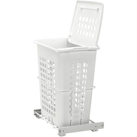 Rev-A-Shelf Value Line 18-3/4"W Polymer Pull Out Laundry Basket Clothes Hamper with Lid White