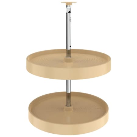 Rev-A-Shelf Lazy Daisy Polymer Double 2 Tier Shelf 18" Full Circle Lazy Susan With Adjustable Post for Corner Wall Cabinets Almond