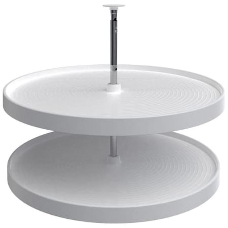 Rev-A-Shelf Lazy Daisy Polymer Double 2 Tier 32" Full Circle Ridged Bottom Mount Lazy Susan for Corner Base Cabinets with Adjustable Post White