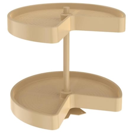 Rev-A-Shelf Lazy Daisy Polymer Double 2 Shelf 18" Kidney Shaped Bottom Mount Lazy Susan for Corner Wall Cabinets - 50lb Capacity Almond
