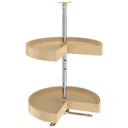 Rev-A-Shelf Lazy Daisy Polymer Double 2 Tier 18" Pie Shaped Door Mount Lazy Susan with 26-31" Adjustable Pole for Corner Wall Cabinets - 50 lb Weight Capacity Almond