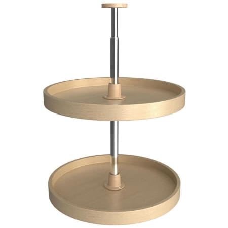 Rev-A-Shelf Lazy Daisy Banded Wood Double 2 Tier 18" Full Circle Lazy Susan with 26-31" Adjustable Pole for Corner Wall Cabinets - 60 Lb Capacity Maple