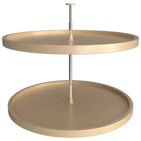 Rev-A-Shelf Lazy Daisy Banded Wood Double 2 Tier 32" Full Circle Lazy Susan with 26-31" Adjustable Pole for Corner Base Cabinets - 200 Lb Capacity Maple