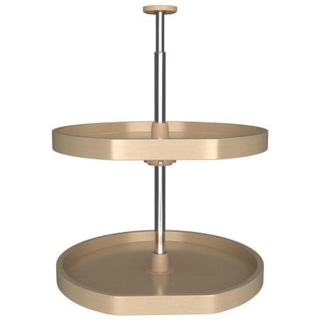 Rev-A-Shelf Lazy Daisy Banded Wood Double 2 Tier 20" D Shaped Flat Side Lazy Susan for Corner Wall Cabinets - 70 lb Capacity Maple