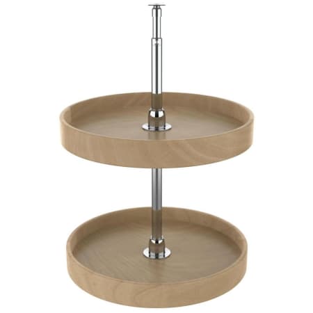 Rev-A-Shelf Lazy Daisy Natural Wood Double 2 Tier 18" Full Circle Lazy Susan with 26-31" Adjustable Pole for Corner Wall Cabinets - 60 Lb Capacity Maple / Chrome