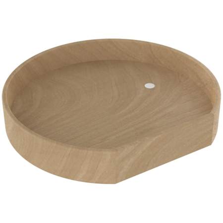 Rev-A-Shelf Lazy Daisy 20" 1 Shelf Natural Wood Tall Rim D Shaped Flat Side Lazy Susan for Corner Wall Cabinets with Swivel Bearing Base Maple