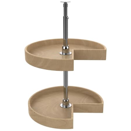 Rev-A-Shelf Lazy Daisy Wood Double 2 Tier 18" Kidney Shaped Door Mount Lazy Susan with Adjustable 26-32" Post for Corner Wall Cabinets - 50 lb Capacity Maple / Chrome