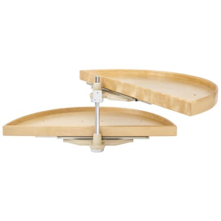 Rev-A-Shelf Lazy Daisy Wood Double 2 Tier 38" Half Moon Pivot / Slide Lazy Susan for 18" Opening Blind Corner Cabinets Maple / Chrome