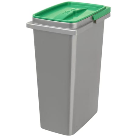 Rev-A-Shelf Classic RV Series 8-7/8" 8 Liter Replacement Bin with Handle and Lid Silver / Green