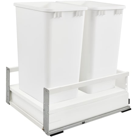 Rev-A-Shelf Tandembox Classic 15-1/2"W Double 50Qt / 12.5 Gallon Pull Out Trash Can with Soft Close Slides White