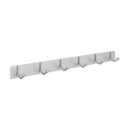 Richelieu 19-11/16" (500 mm) Utility Steel Hook Rack with 6 Hooks Brushed Aluminum