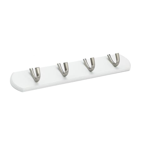 Richelieu 17 Inch Wide 5 Hook Wooden Coat Rack White / Brushed Nickel