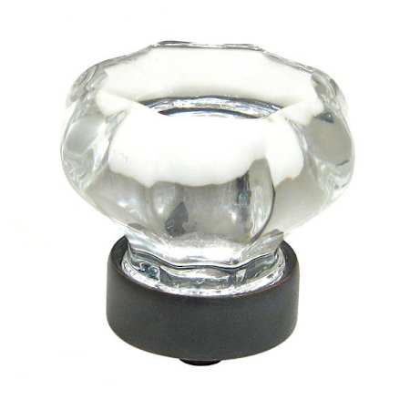 Richelieu 1-5/16 Inch Geometric Cabinet Knob Brushed Oil-Rubbed Bronze / Clear