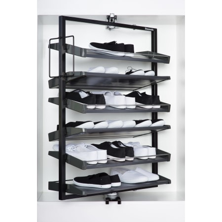 Richelieu Revolving Closet Shoe Rack with Six Shelves Black