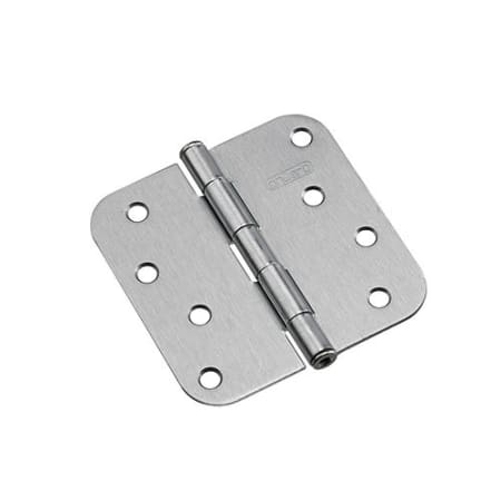 Richelieu 4 Inch x 4 Inch Plain Bearing 5/8 Inch Radius Corner Mortise Door Hinge - Pair Brushed Chrome