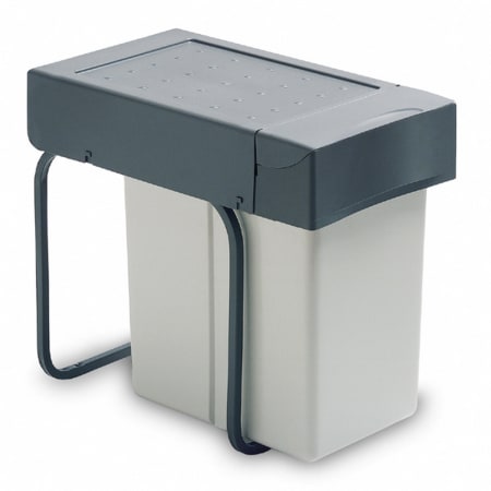Richelieu 226 Series Bottom Mount Single Bin Trash Can with Full Extension Slides - 21.1 Quart Capacity Grey