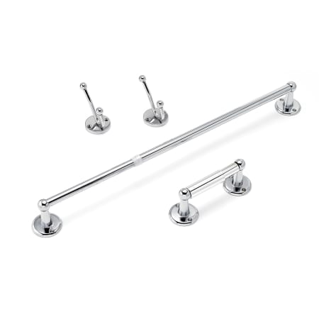 Richelieu Euro 4 Piece Bathroom Value Package with 24 Inch Towel Bar Chrome