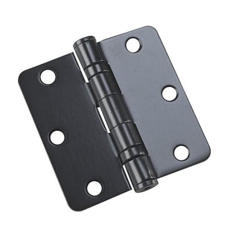 Richelieu 3-1/2 Inch x 3-1/2 Inch Ball Bearing 1/4 Inch Radius Corner Mortise Door Hinge - Pair Black