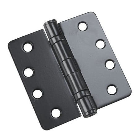 Richelieu 4 Inch x 4 Inch Ball Bearing 1/4 Inch Radius Corner Mortise Door Hinge - Three Hinges Black