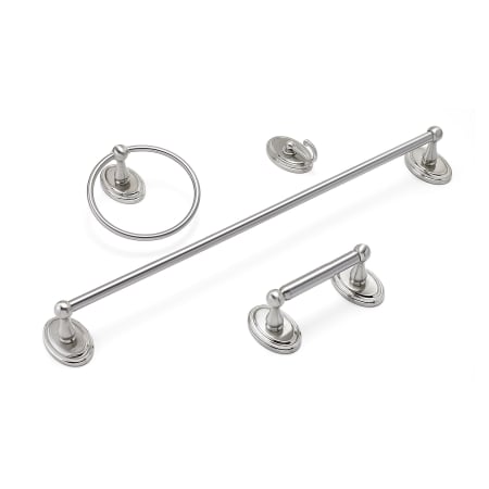 Richelieu Wyndham 4 Piece Bathroom Value Package with 24 Inch Towel Bar Brushed Nickel